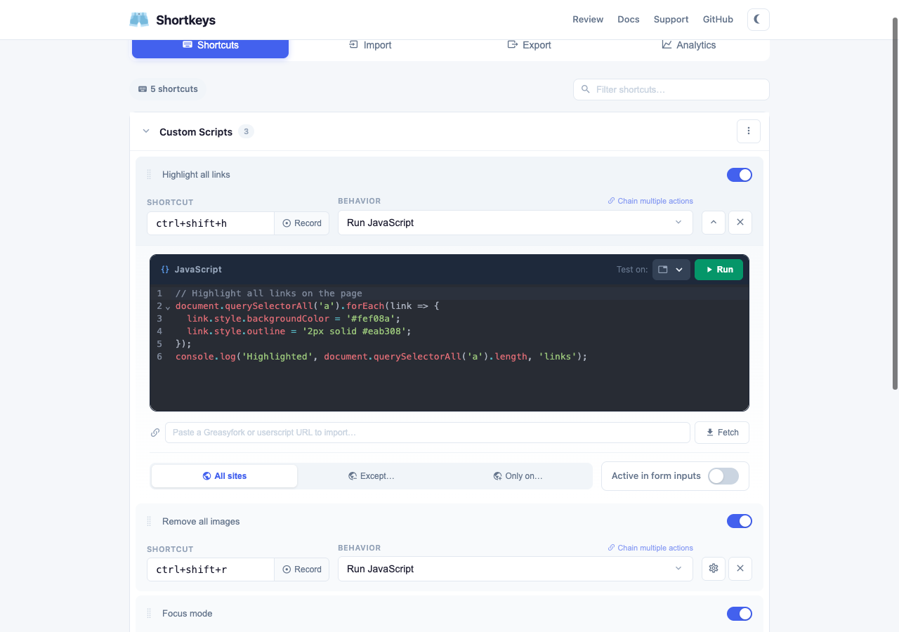 CodeMirror editor with JavaScript code